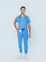 Aspen Jogger Men's Ceil Blue Scrub Pants