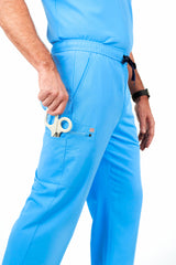 Prague Cargo Men's Ceil Blue Scrub Pants