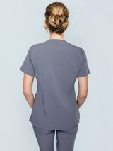 Iris Five-Pocket Women's Charcoal Scrub Top
