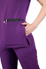Iris Five-Pocket Women's Purple Scrub Top