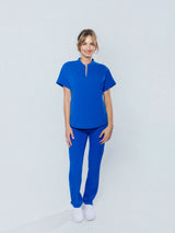 Orchid Three-Pocket Women's Royal Blue Scrub Top
