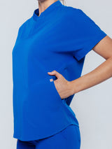 Orchid Three-Pocket Women's Royal Blue Scrub Top