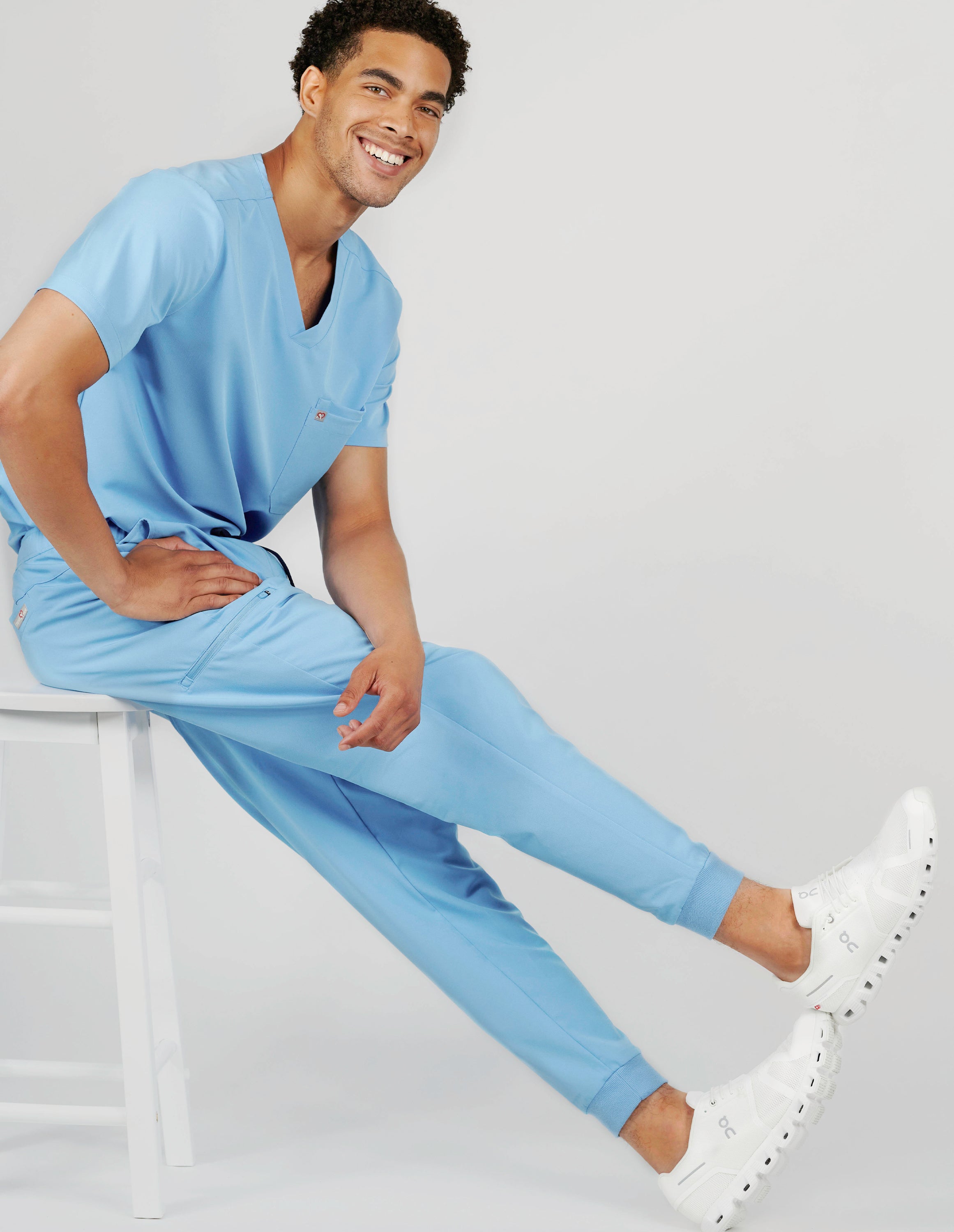 Kyoto Jogger Men's Ceil Blue Scrub Pants