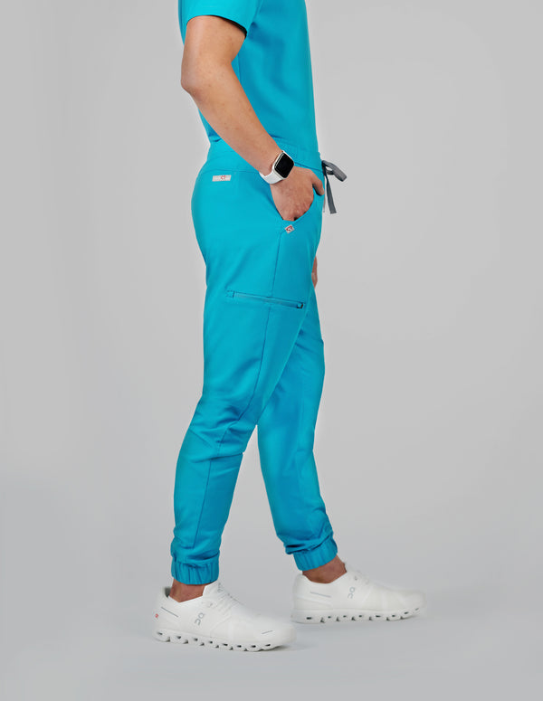 Aspen Jogger Men's Caribbean Blue Scrub Pants