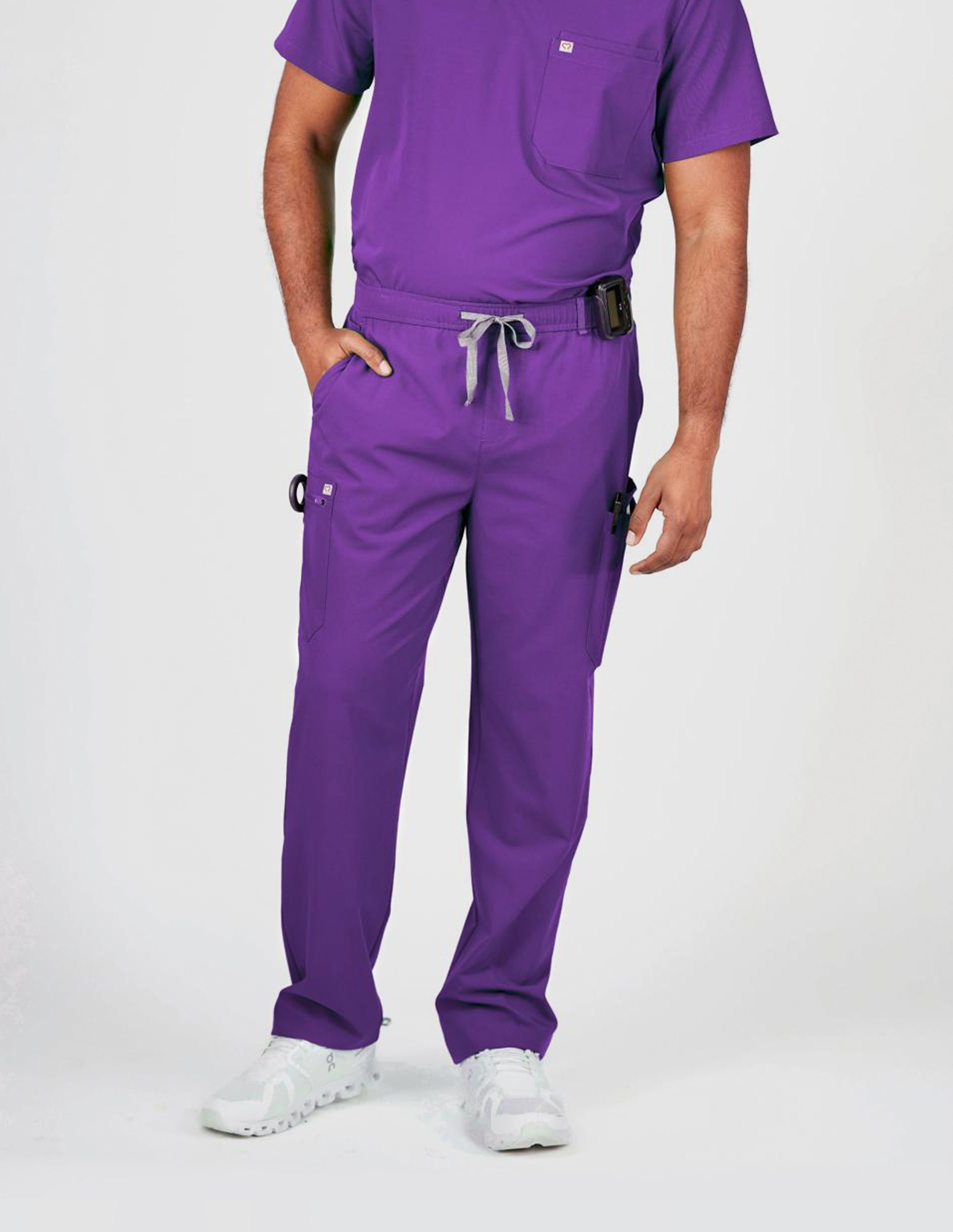 Prague Cargo Men's Purple Scrub Pants