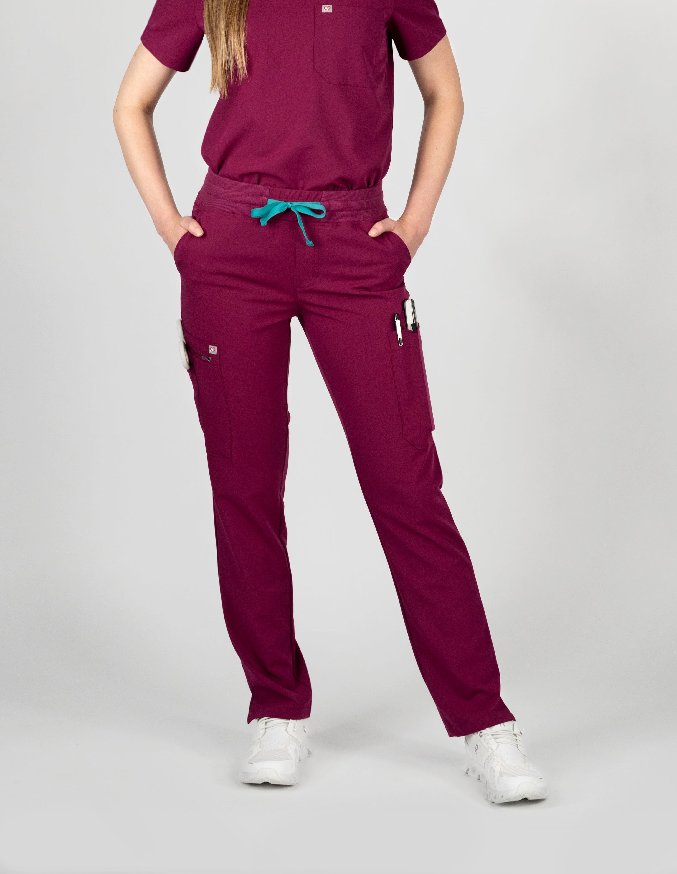 Jasmine Cargo Women's Maroon Scrub Pants