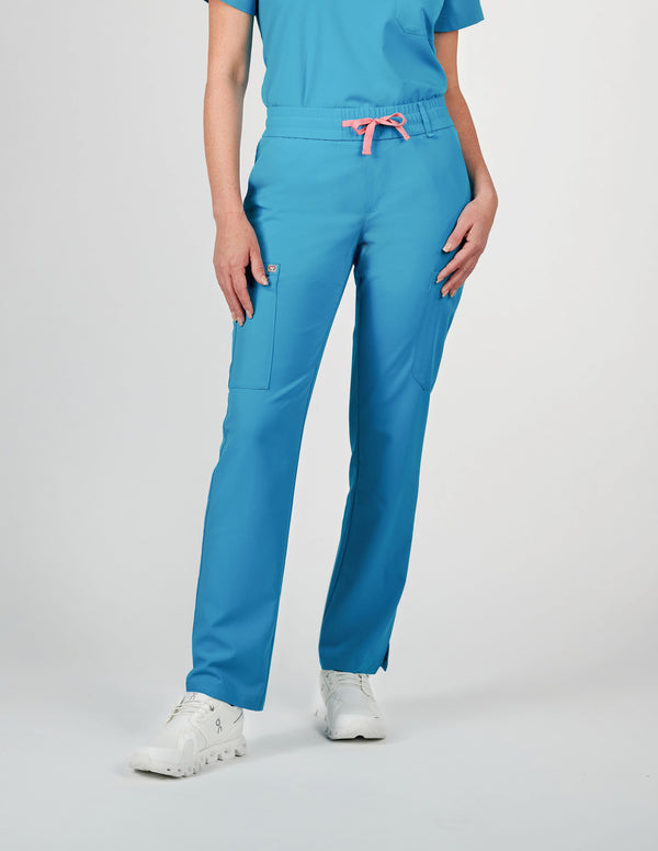 Daisy Cargo Women's Caribbean Blue Scrub Pants