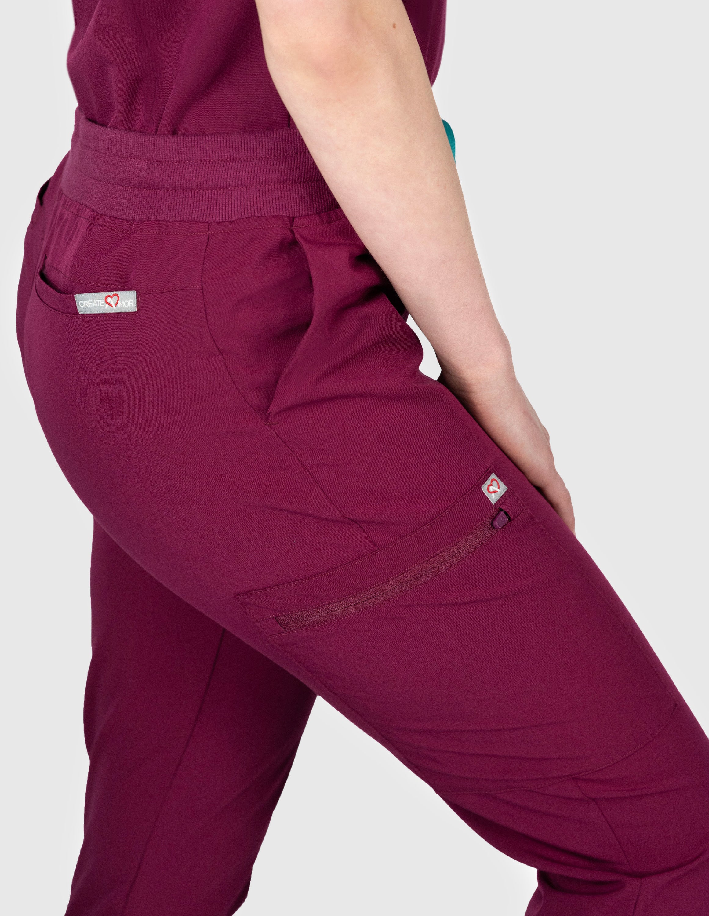 Ivy Jogger Women's Maroon Scrub Pants