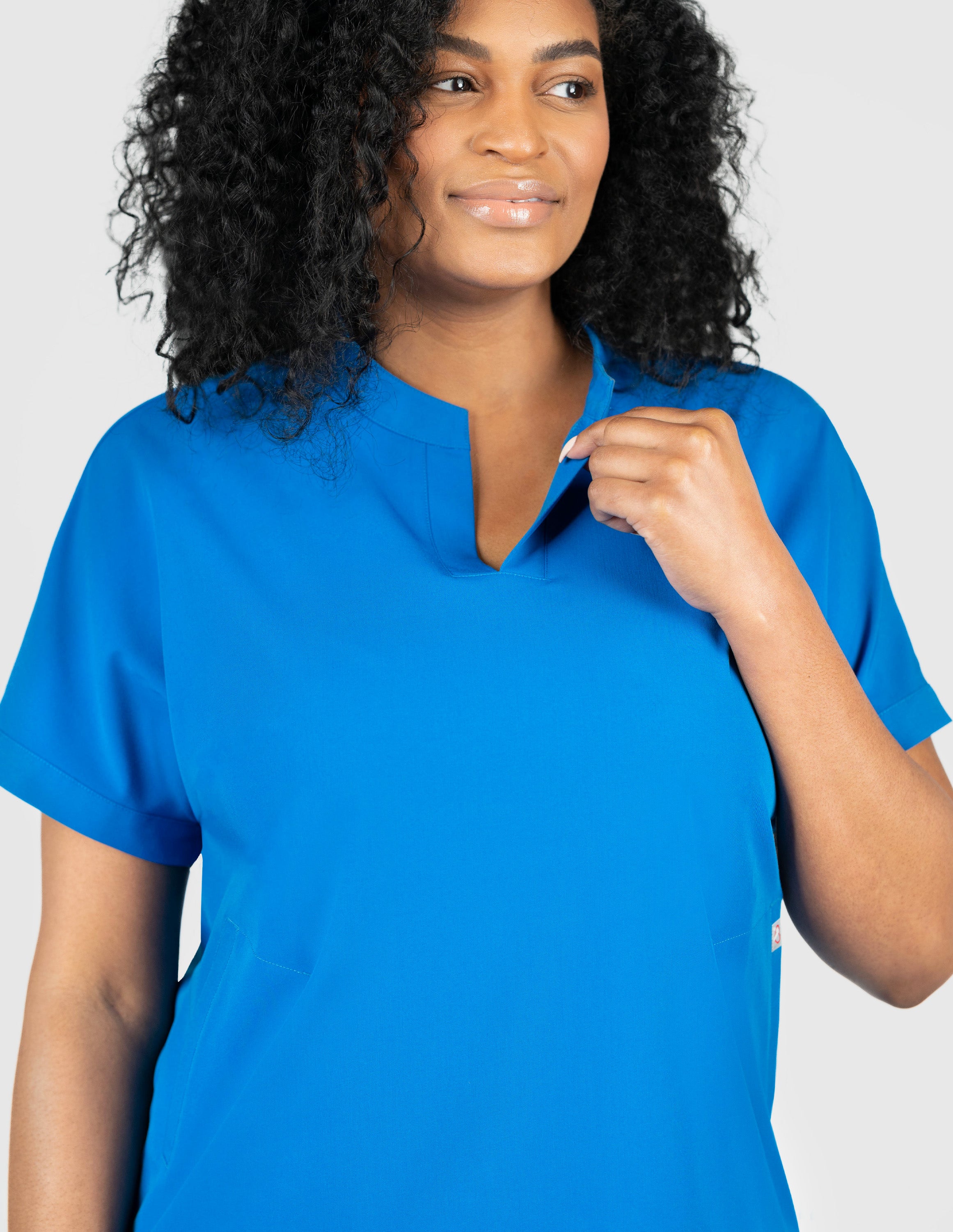 Orchid Three-Pocket Women's Royal Blue Scrub Top