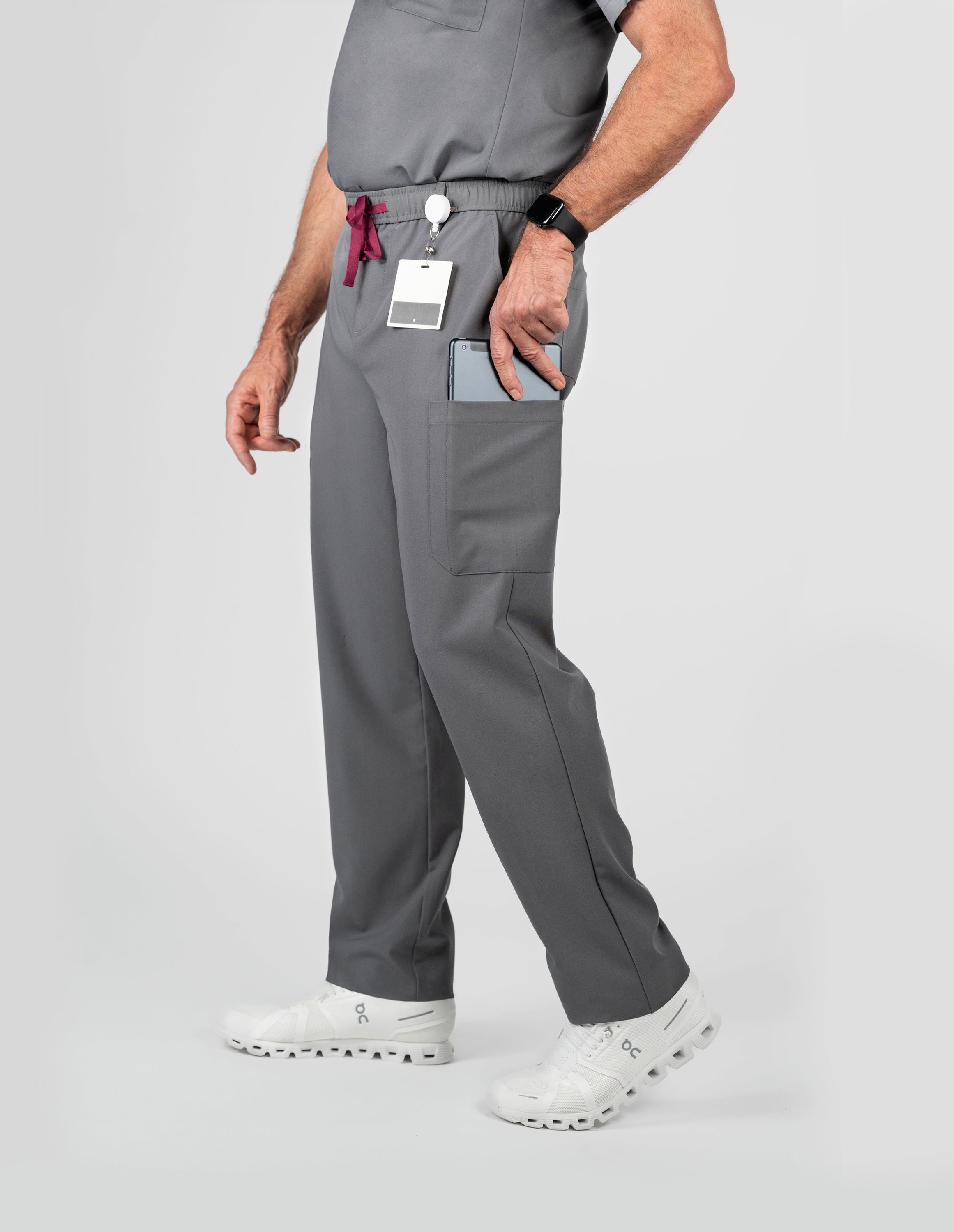 Prague Cargo Men's Charcoal Scrub Pants