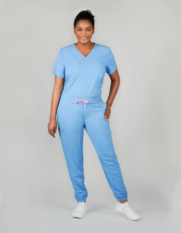 Best scrubs for women - Front view of stylish and comfortable scrubs