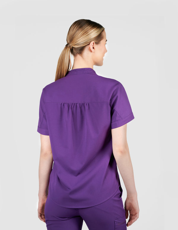 Orchid Three-Pocket Women's Purple Scrub Top