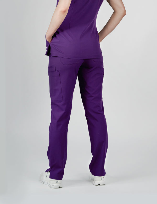 Daisy Cargo Women's Purple Scrub Pants
