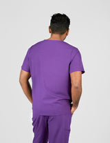 Paris Three-Pocket Men's Purple Scrub Top