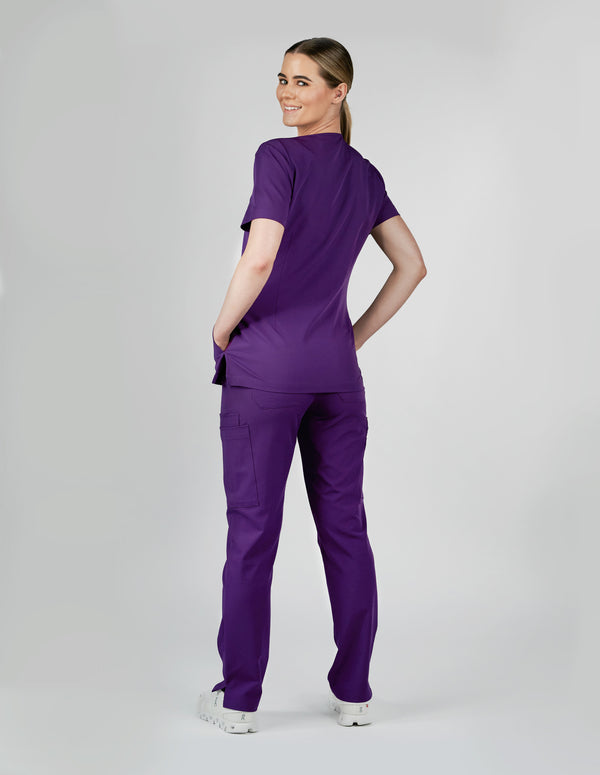 Iris Five-Pocket Women's Purple Scrub Top