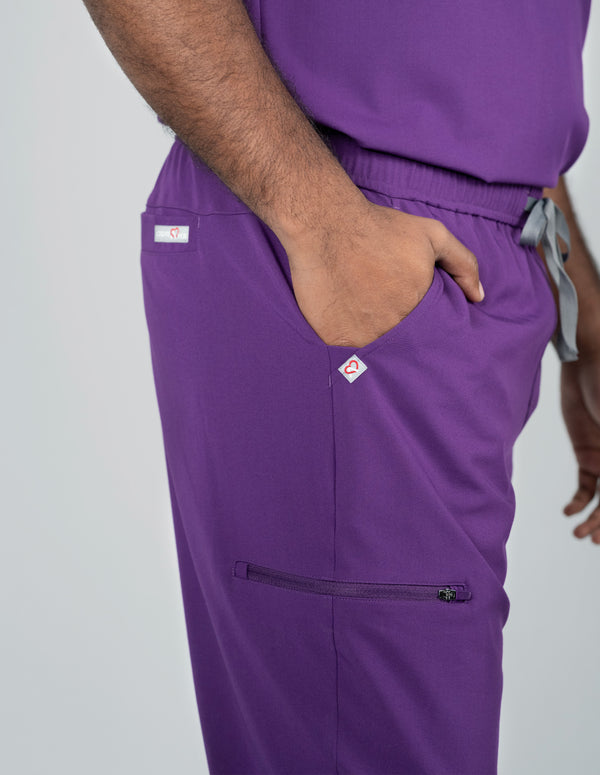 Amalfi Classic Men's Purple Scrub Pants