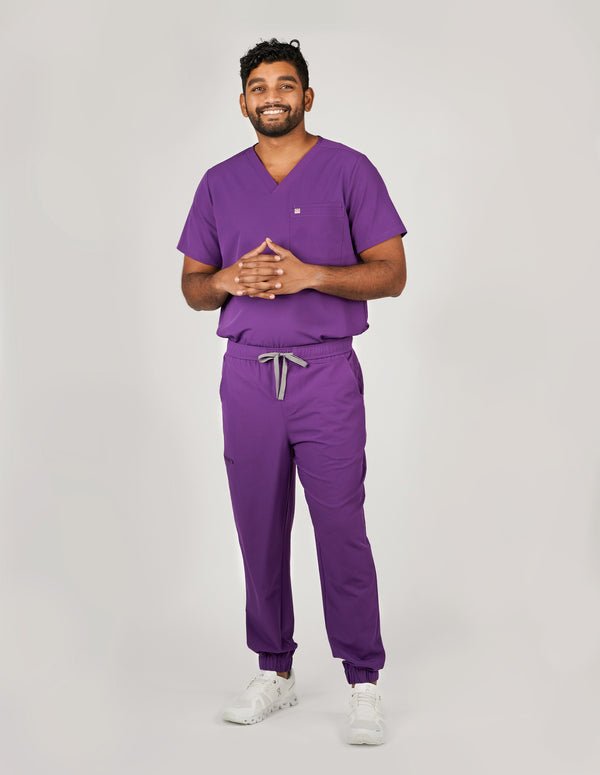 Aspen Jogger Men's Purple Scrub Pants