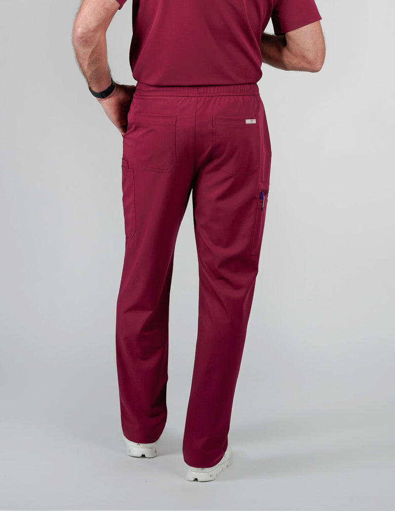 Prague Cargo Men's Maroon Scrub Pants