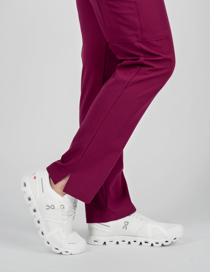 Jasmine Cargo Women's Maroon Scrub Pants