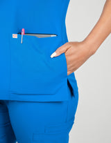 Iris Five-Pocket Women's Royal Blue Scrub Top