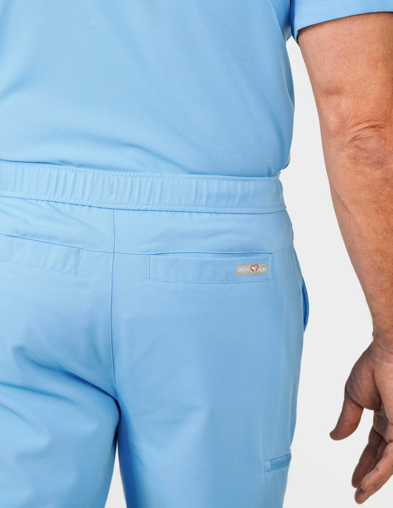 Amalfi Classic Men's Ceil Blue Scrub Pants