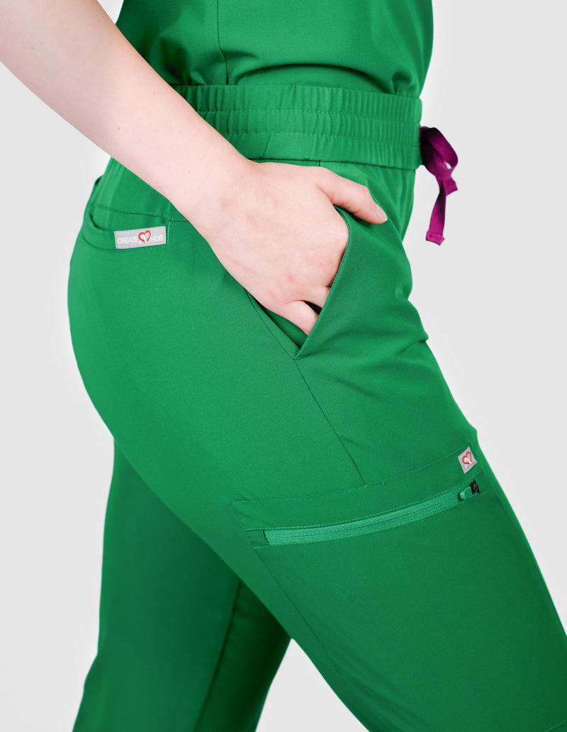 Clover Jogger Women's Hunter Green Scrub Pants