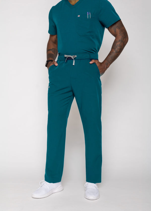 Amalfi Classic Men's Caribbean Blue Scrub Pants