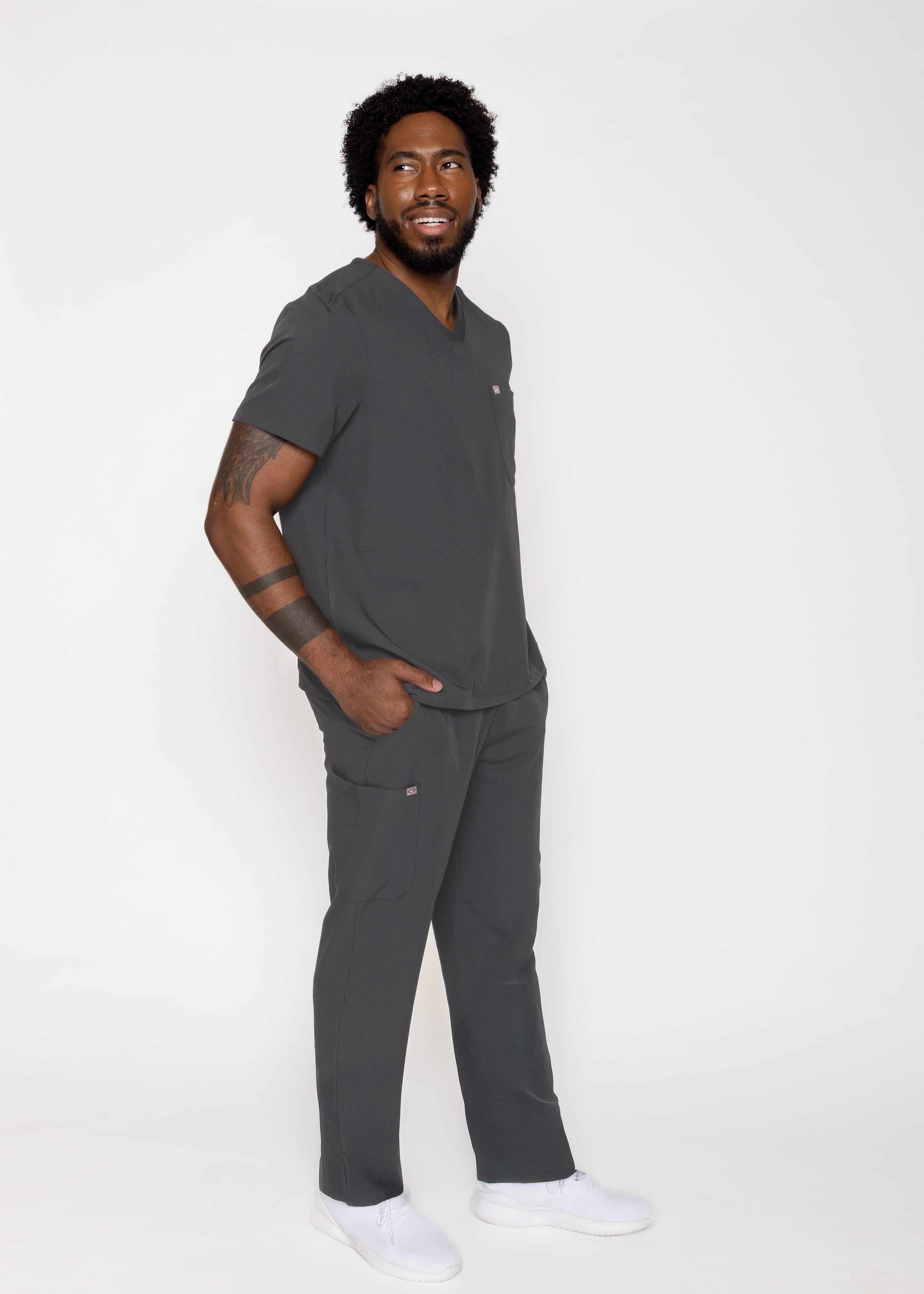 Amalfi Classic Men's Pewter Scrub Pants