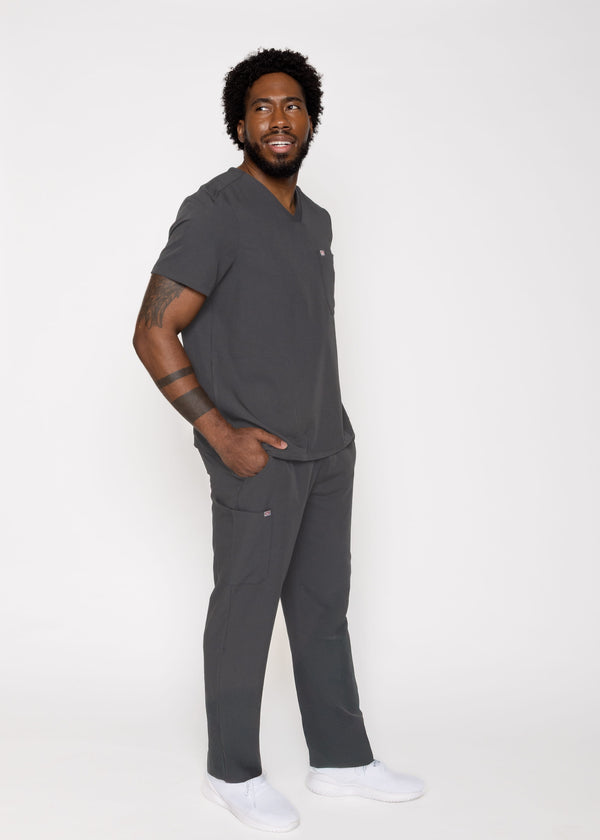 Amalfi Classic Men's Pewter Scrub Pants