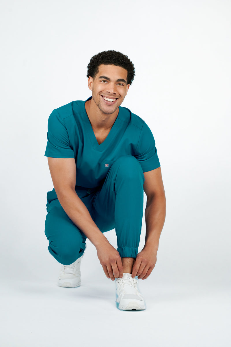 Aspen Jogger Men's Caribbean Blue Scrub Pants