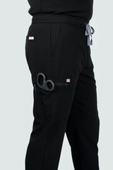 Prague Cargo Men's Black Scrub Pants