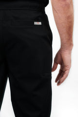 Prague Cargo Men's Black Scrub Pants