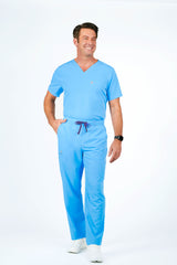 Prague Cargo Men's Ceil Blue Scrub Pants