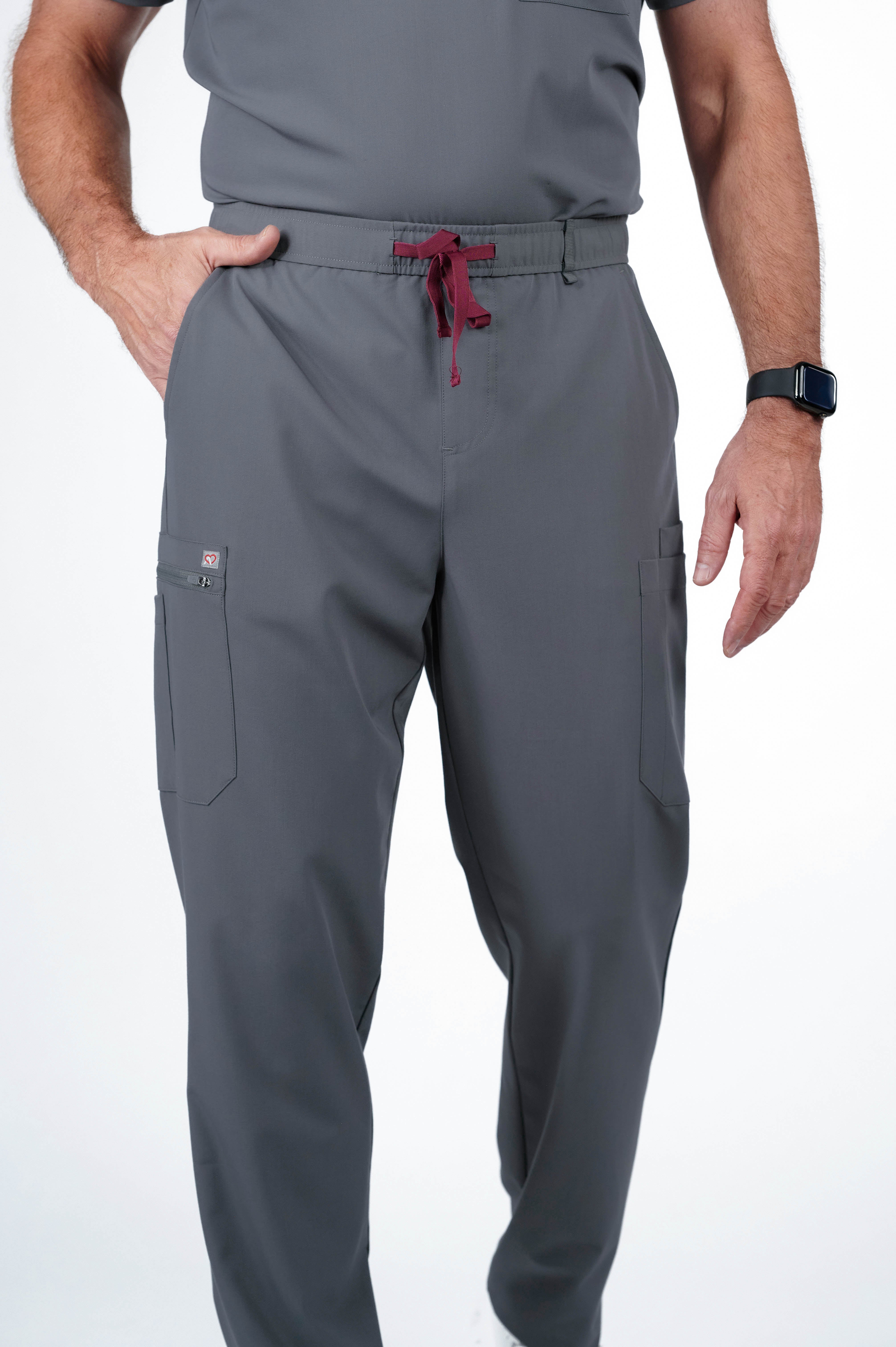 Prague Cargo Men's Charcoal Scrub Pants