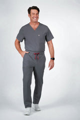 Prague Cargo Men's Charcoal Scrub Pants