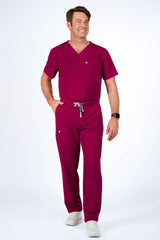 Prague Cargo Men's Maroon Scrub Pants