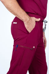 Prague Cargo Men's Maroon Scrub Pants