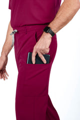 Prague Cargo Men's Maroon Scrub Pants