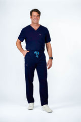 Prague Cargo Men's Navy Scrub Pants