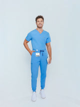 Kyoto Jogger Men's Ceil Blue Scrub Pants