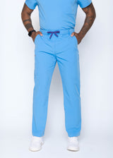 Amalfi Classic Men's Ceil Blue Scrub Pants