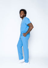 Amalfi Classic Men's Ceil Blue Scrub Pants