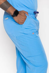 Amalfi Classic Men's Ceil Blue Scrub Pants