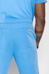 Amalfi Classic Men's Ceil Blue Scrub Pants