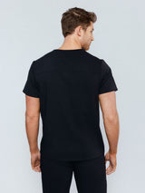 Paris One-Pocket Men's Black Scrub Top