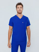 Paris One-Pocket Men's Galaxy Blue Scrub Top