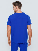 Paris One-Pocket Men's Galaxy Blue Scrub Top