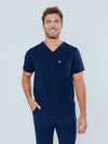 Paris One-Pocket Men's Navy Scrub Top