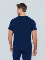 Paris One-Pocket Men's Navy Scrub Top