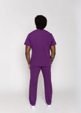 Paris One-Pocket Men's Purple Scrub Top